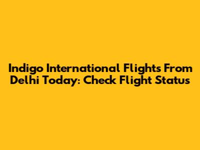 Indigo International Flights From Delhi Today: Check Flight Status