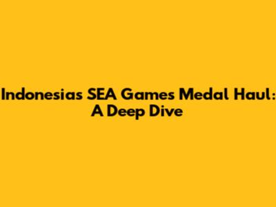 Indonesia's SEA Games Medal Haul: A Deep Dive