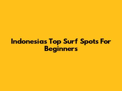 Indonesia's Top Surf Spots For Beginners