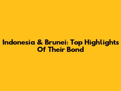 Indonesia & Brunei: Top Highlights Of Their Bond