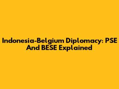 Indonesia-Belgium Diplomacy: PSE And BESE Explained