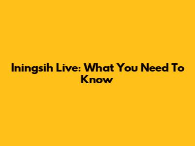 Iningsih Live: What You Need To Know
