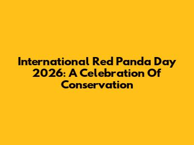 International Red Panda Day 2026: A Celebration Of Conservation