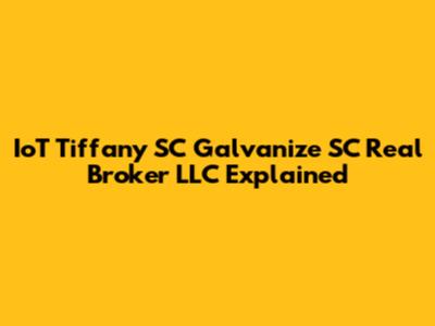 IoT Tiffany SC Galvanize SC Real Broker LLC Explained