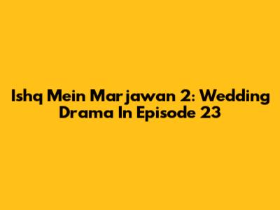 Ishq Mein Marjawan 2: Wedding Drama In Episode 23