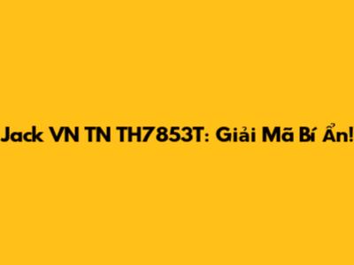 Jack VN TN TH7853T: Giải Mã Bí Ẩn!