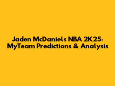 Jaden McDaniels NBA 2K25: MyTeam Predictions & Analysis