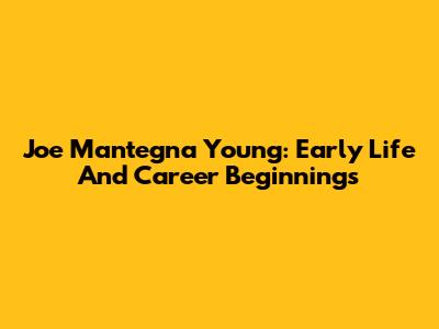 Joe Mantegna Young: Early Life And Career Beginnings