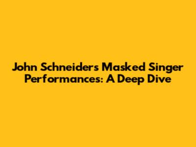 John Schneider's Masked Singer Performances: A Deep Dive