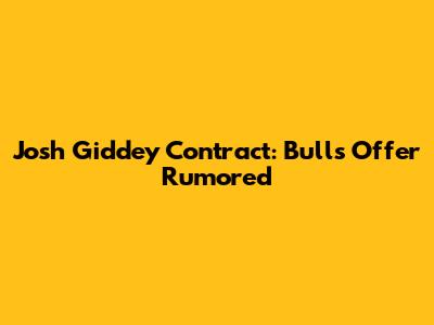 Josh Giddey Contract: Bulls Offer Rumored