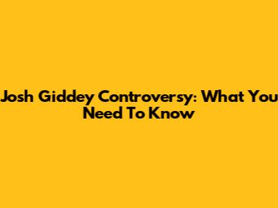 Josh Giddey Controversy: What You Need To Know
