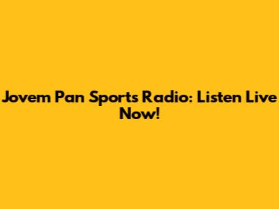 Jovem Pan Sports Radio: Listen Live Now!