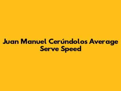 Juan Manuel Cerúndolo's Average Serve Speed