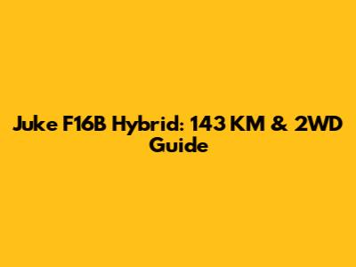 Juke F16B Hybrid: 143 KM & 2WD Guide