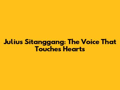 Julius Sitanggang: The Voice That Touches Hearts