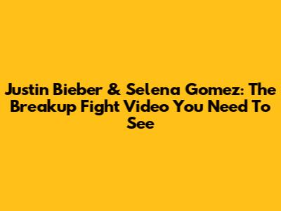 Justin Bieber & Selena Gomez: The Breakup Fight Video You Need To See