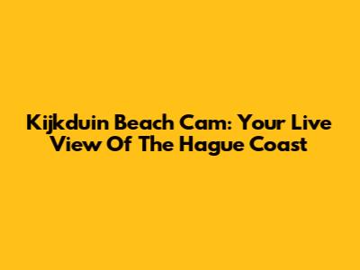 Kijkduin Beach Cam: Your Live View Of The Hague Coast