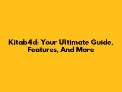 Kitab4d: Your Ultimate Guide, Features, And More