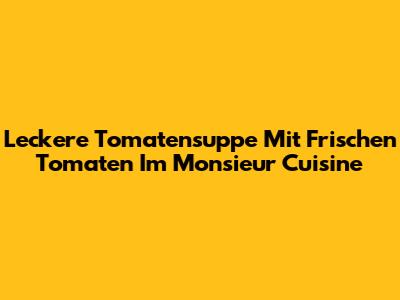 Leckere Tomatensuppe Mit Frischen Tomaten Im Monsieur Cuisine
