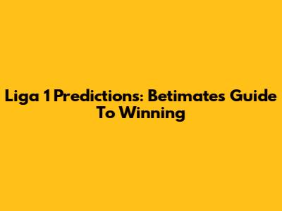 Liga 1 Predictions: Betimate's Guide To Winning