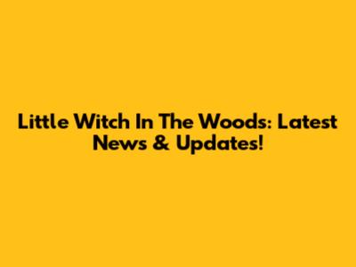 Little Witch In The Woods: Latest News & Updates!