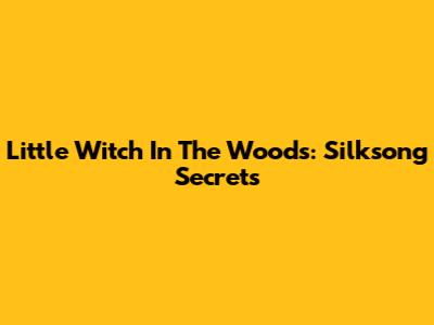 Little Witch In The Woods: Silksong Secrets