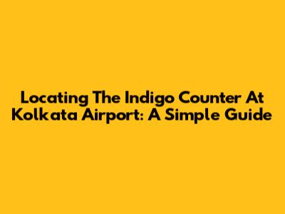 Locating The Indigo Counter At Kolkata Airport: A Simple Guide
