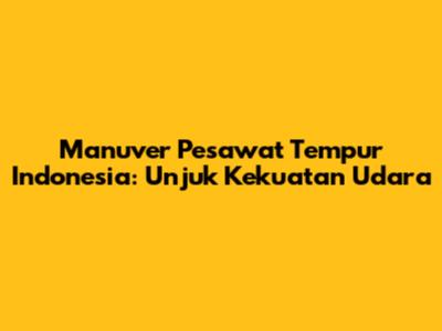 Manuver Pesawat Tempur Indonesia: Unjuk Kekuatan Udara