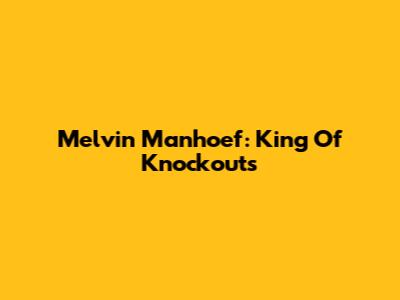 Melvin Manhoef: King Of Knockouts