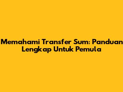 Memahami Transfer Sum: Panduan Lengkap Untuk Pemula