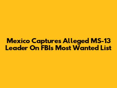 Mexico Captures Alleged MS-13 Leader On FBI's Most Wanted List