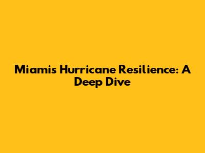 Miami's Hurricane Resilience: A Deep Dive