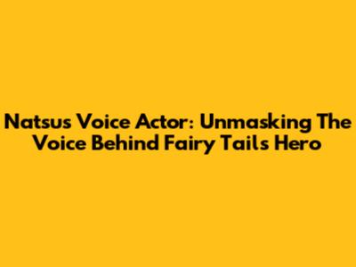 Natsu's Voice Actor: Unmasking The Voice Behind Fairy Tail's Hero