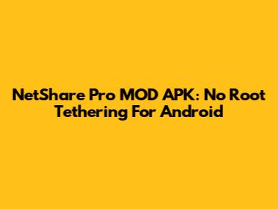 NetShare Pro MOD APK: No Root Tethering For Android