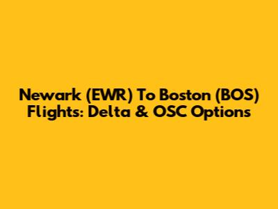 Newark (EWR) To Boston (BOS) Flights: Delta & OSC Options