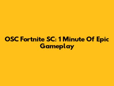 OSC Fortnite SC: 1 Minute Of Epic Gameplay