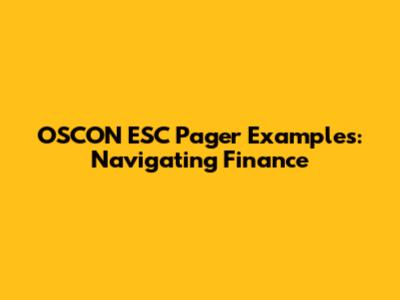 OSCON ESC Pager Examples: Navigating Finance