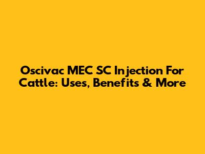 Oscivac MEC SC Injection For Cattle: Uses, Benefits & More