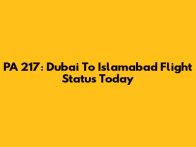 PA 217: Dubai To Islamabad Flight Status Today