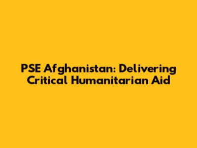 PSE Afghanistan: Delivering Critical Humanitarian Aid