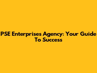 PSE Enterprises Agency: Your Guide To Success