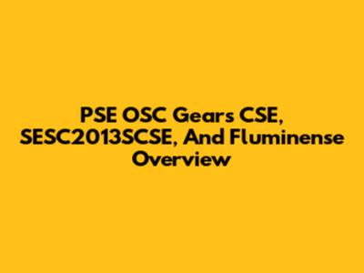 PSE OSC Gears CSE, SESC2013SCSE, And Fluminense Overview