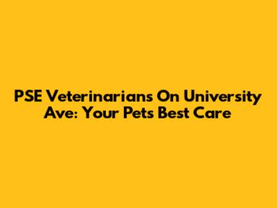 PSE Veterinarians On University Ave: Your Pet's Best Care
