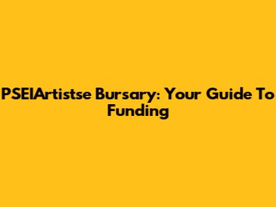 PSEIArtistse Bursary: Your Guide To Funding