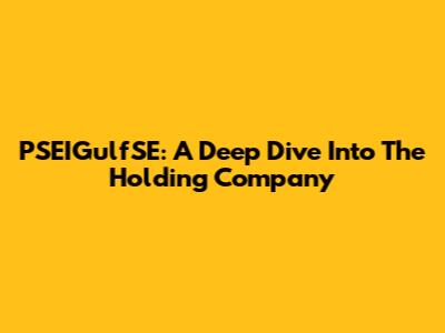 PSEIGulfSE: A Deep Dive Into The Holding Company