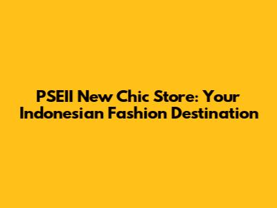 PSEII New Chic Store: Your Indonesian Fashion Destination