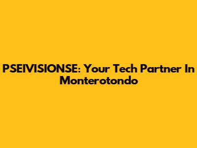PSEIVISIONSE: Your Tech Partner In Monterotondo