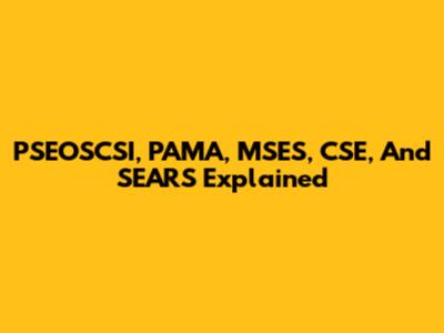 PSEOSCSI, PAMA, MSES, CSE, And SEARS Explained