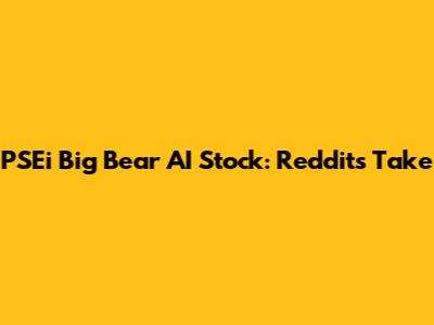 PSEi Big Bear AI Stock: Reddit's Take