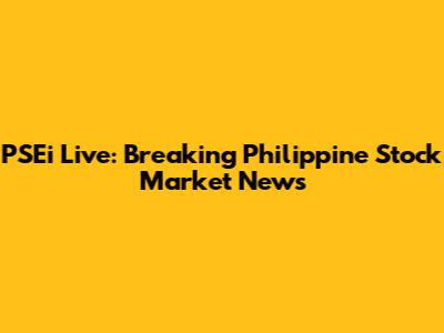 PSEi Live: Breaking Philippine Stock Market News